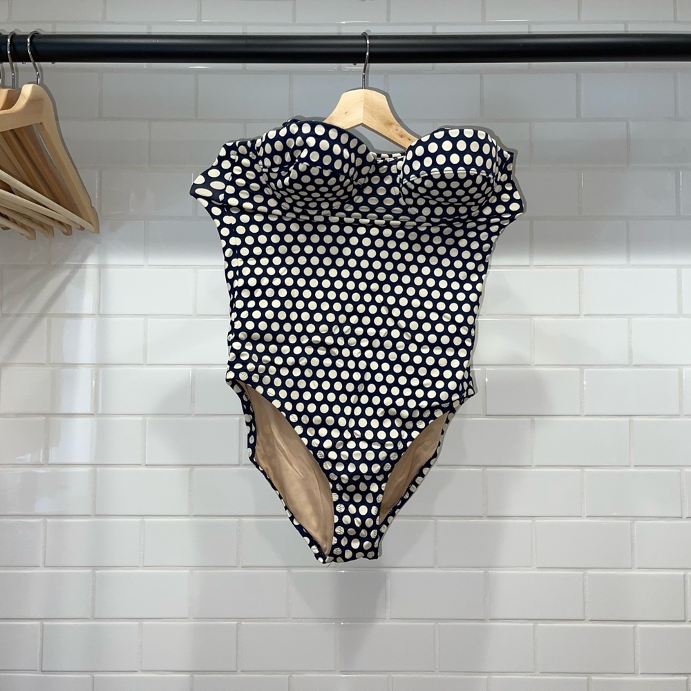 J.Crew Blue Polka Dot One-Piece